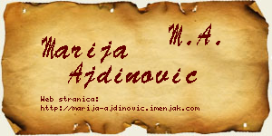 Marija Ajdinović vizit kartica